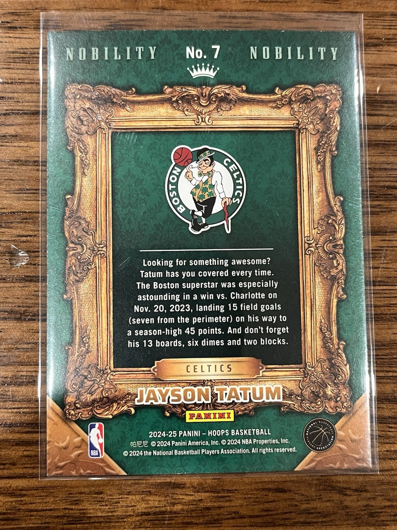 Panini 2024 25 NBA Hoops Nobility Insert No.7 Jayson Tatum Celtics2