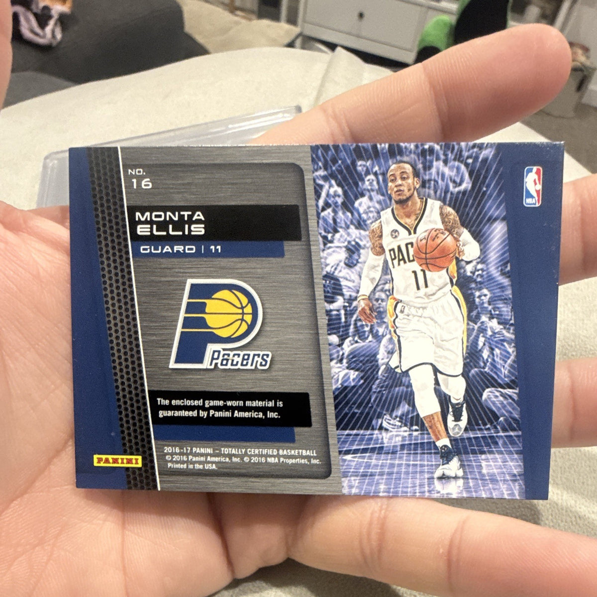 Panini Totally Certified 2016 17 Monta Ellis Pacers Memorabilia 16 11/991