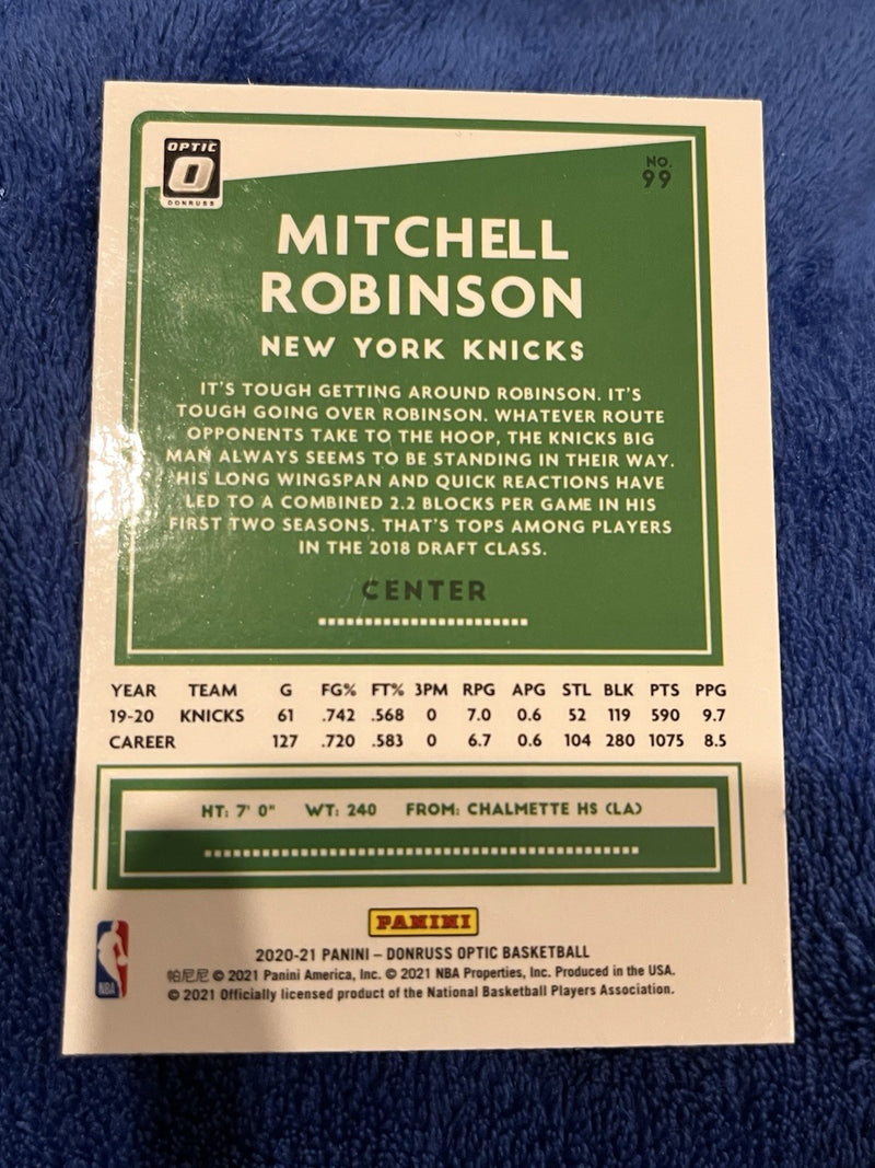 Panini Donruss Optic 2020 21 Mitchell Robinson Base Set #99 New York Knicks2