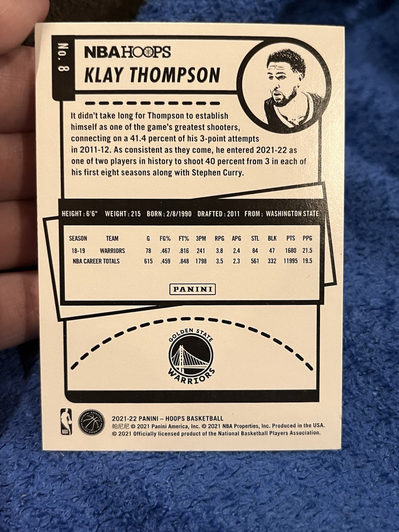 Panini Hoops 2021 22 Klay Thompson Base Set Golden State Warriors #82