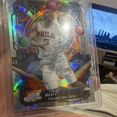Topps Chrome Tyrese Maxey Propulsion Refractor PRP 9 Philadelphia 76ers3