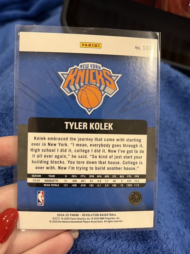 Panini Revolution 2024 25 Tyler Kolek Rookie New York Knicks #1362