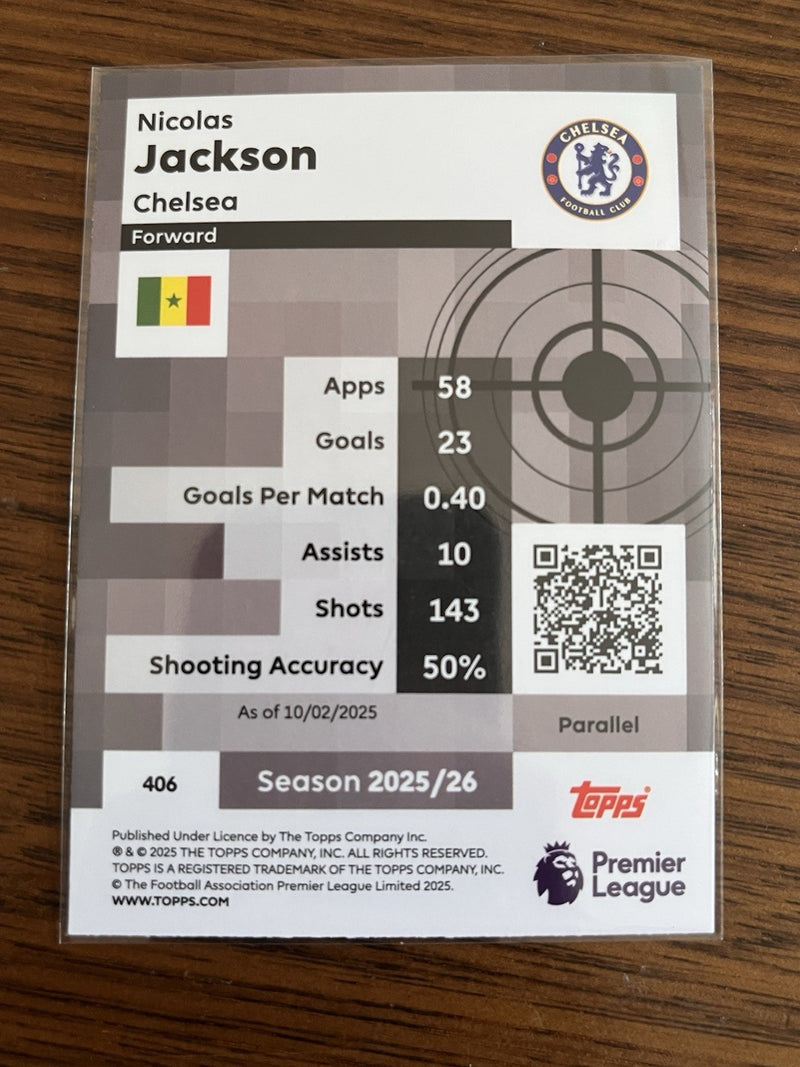 Nicolas Jackson Pro Precision Parallel Topps Premier League 2025/26 4062