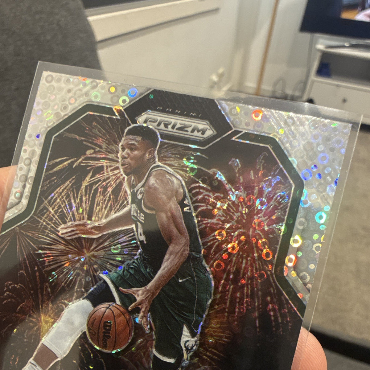 Panini Prizm 2022 23 Fireworks #13 Giannis Antetokounmpo Bucks Insert2