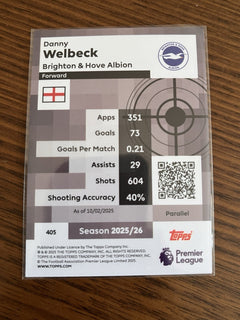 Topps Premier League 2025/26 Pro Precision Danny Welbeck Parallel #405 Brighton2