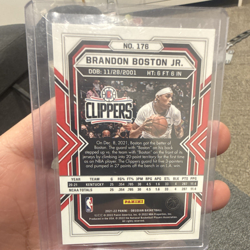Panini Obsidian 2021 22 Brandon Boston Jr Rookie RC LA Clippers 1761