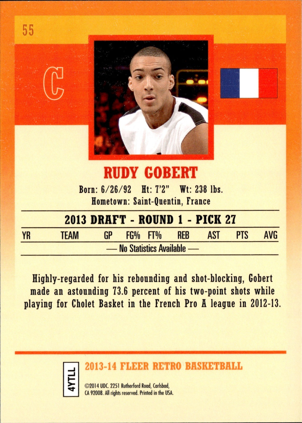 Rudy Gobert Base Fleer Retro 55 NM1