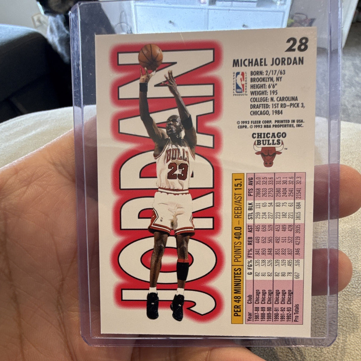 Fleer Michael Jordan Base Set 1993 94 Fleer Chicago Bulls #28 Card1