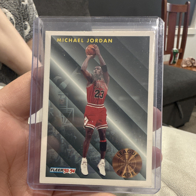 Michael Jordan League Leader 1993 94 Fleer #224 Chicago Bulls Insert0