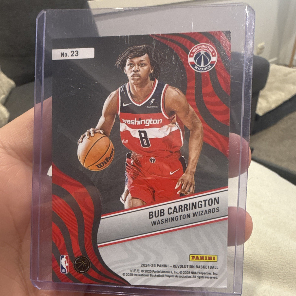 Panini Revolution 2024 25 New Wave Bub Carrington Wizards RC No. 231