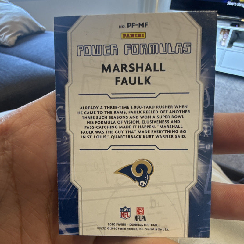Panini 2020 Donruss Football Power Formulas PF MF Marshall Faulk Rams1