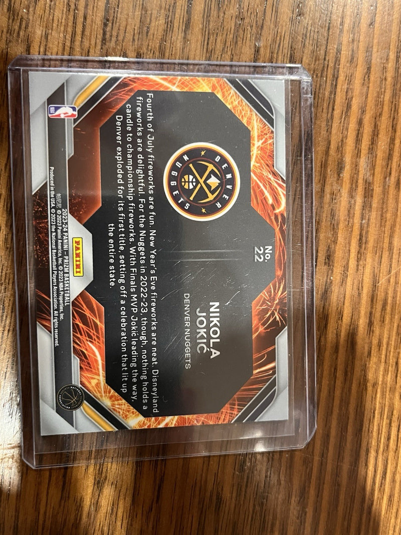 Nikola Jokić Fireworks Panini Prizm 2022 23 Denver Nuggets No. 222