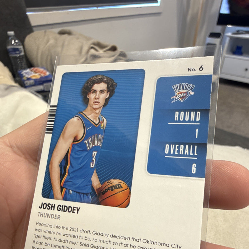 Panini Josh Giddey Rookie 2021 22 Contenders 2021 Draft Class #6 OKC3