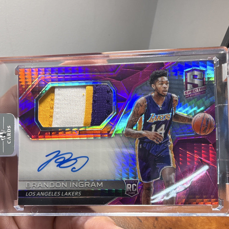 Panini 2016 17 Spectra Brandon Ingram RC Patch Auto /49 Lakers #1180