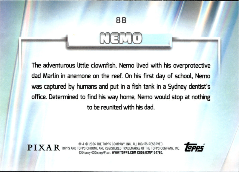 Nemo Base Topps Chrome Disney 88 NM1