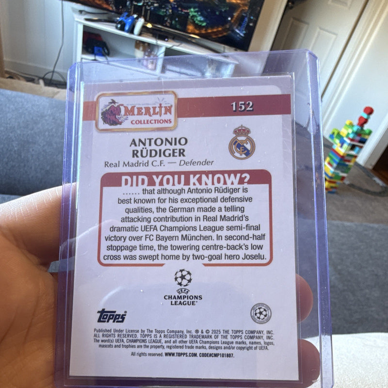 Topps Merlin Collections Antonio Rüdiger Parallel/Variety UEFA CL #1523