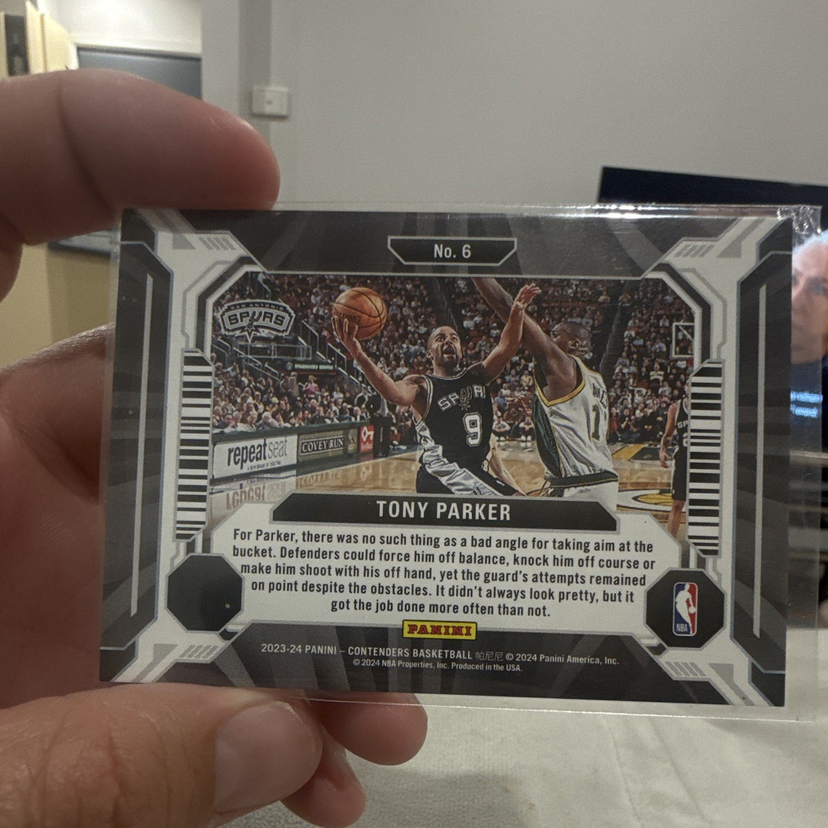 Panini Contenders Suite Shots Tony Parker San Antonio Spurs No. 6 2023 241