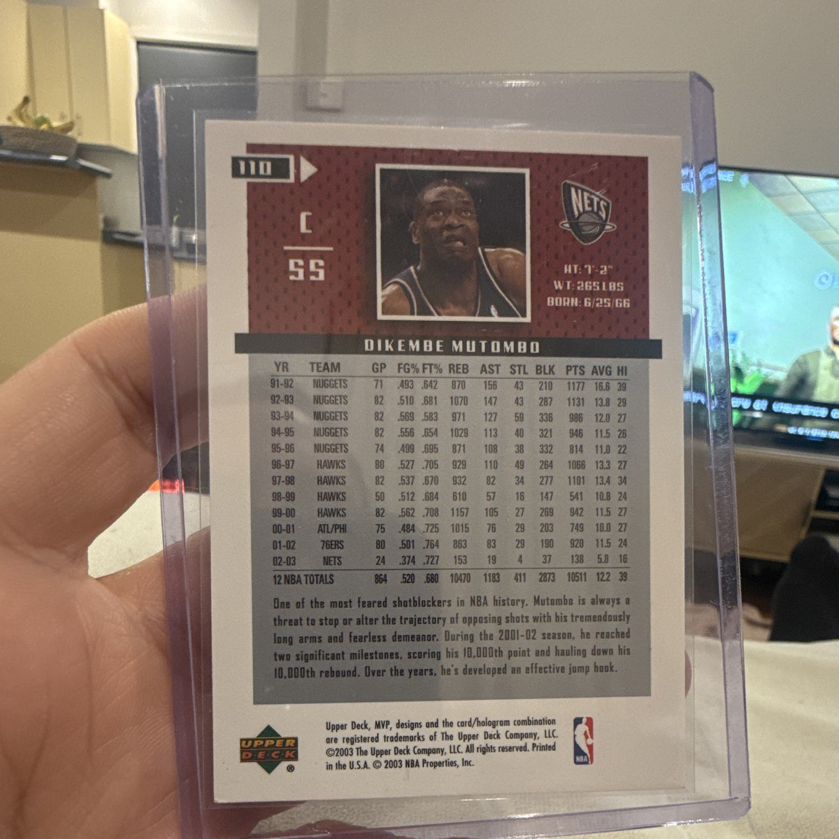 Upper Deck MVP 2002 03 Dikembe Mutombo Base Set #110 New Jersey Nets1