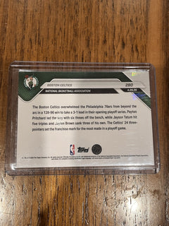 Topps Now Boston Celtics NBA Playoffs Insert Card #280 2026 Tatum Brown2