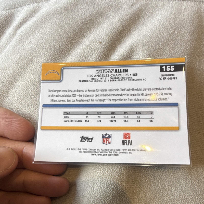Topps Chrome 2025 Keenan Allen Los Angeles Chargers 155 Parallel/Variety1