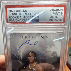 2022 23 Panini Origins Bennedict Mathurin Rookie Auto RA BMN PSA 9/10 Pacers1