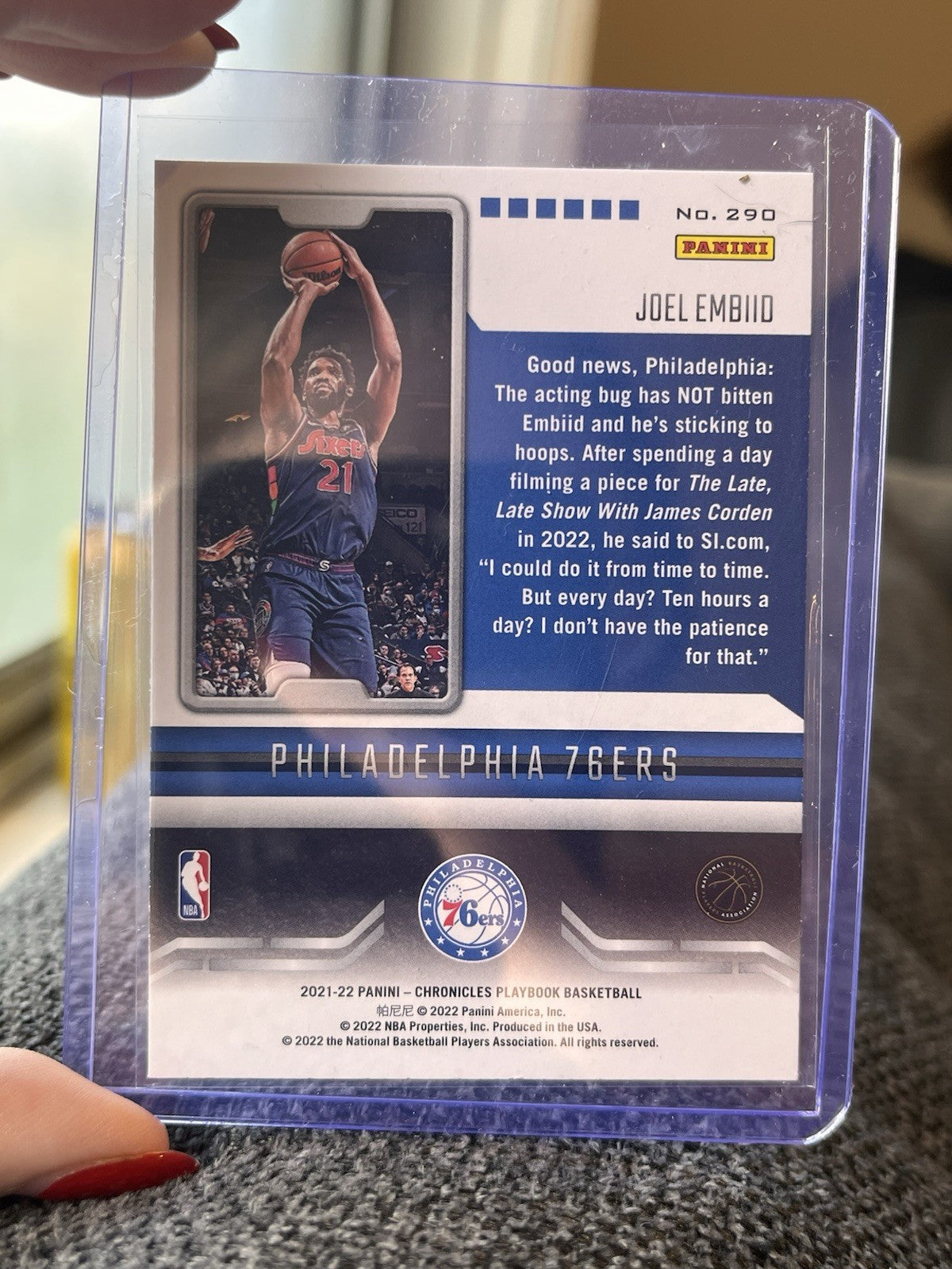 Panini Chronicles Playbook 2021-22 Joel Embiid Base Set 76ers #2902