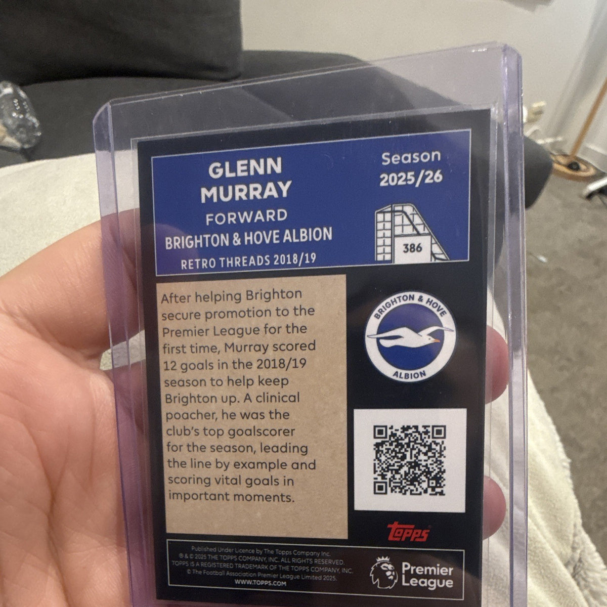 Topps Glenn Murray Retro Threads 2018/19 Premier League Brighton #3861