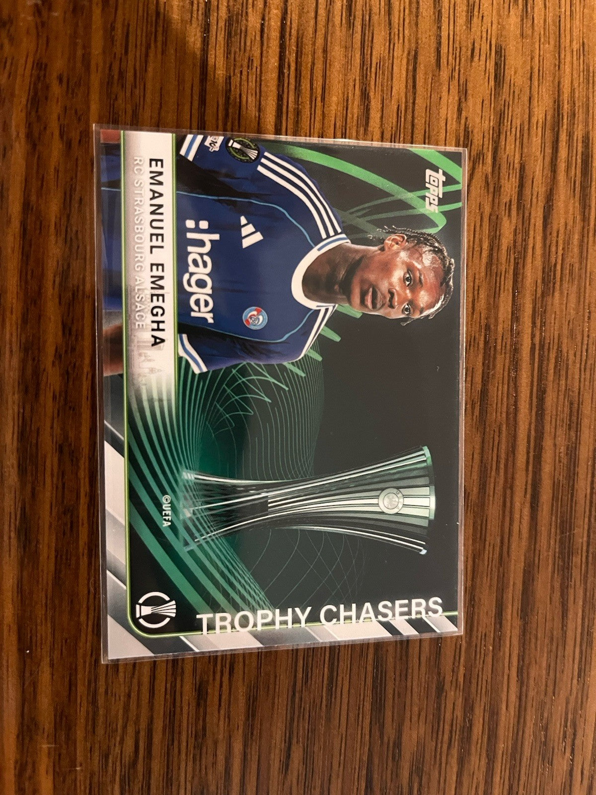 Emanuel Emegha Trophy Chasers TC 21 Topps UEFA ECL RC Strasbourg Rookie0