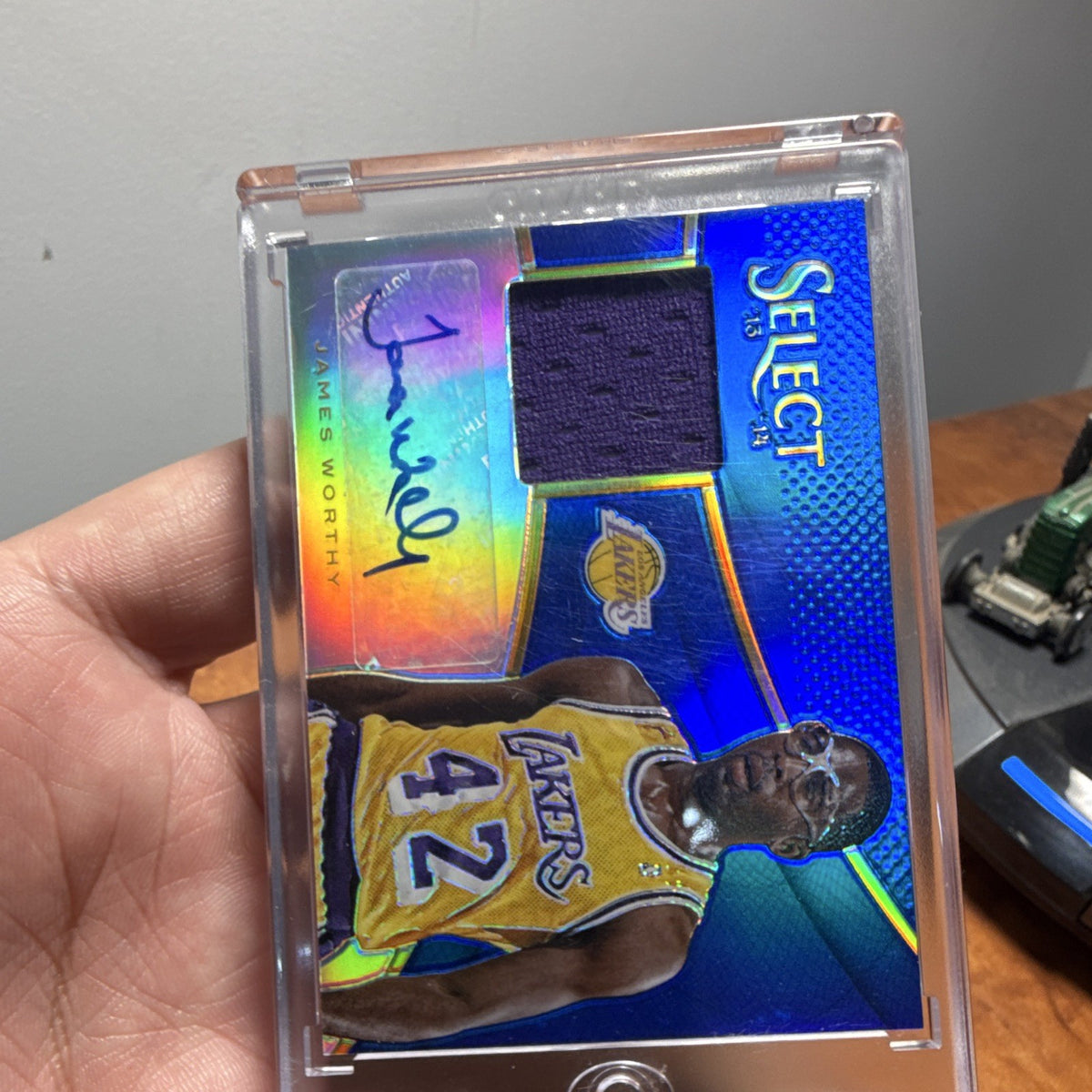 Panini James Worthy Prime Prizm Auto Patch Lakers #40 07/20 Select 13 143