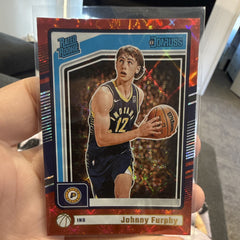 Panini Donruss 2024 25 Rated Rookie Johnny Furphy Red Parallel #242 Pacers0