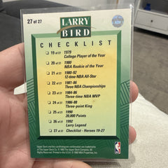Upper Deck Larry Bird Checklist Insert 27 of 27 Boston Celtics 1993 NBA1