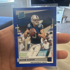 Panini Donruss Press Proof Blue Rated Rookie Jacob Eason Colts #312 20200