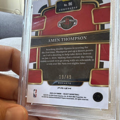 Amen Thompson 2023 24 Select Concourse Bronze Checker Prizm RC #96 PSA 9 19/492
