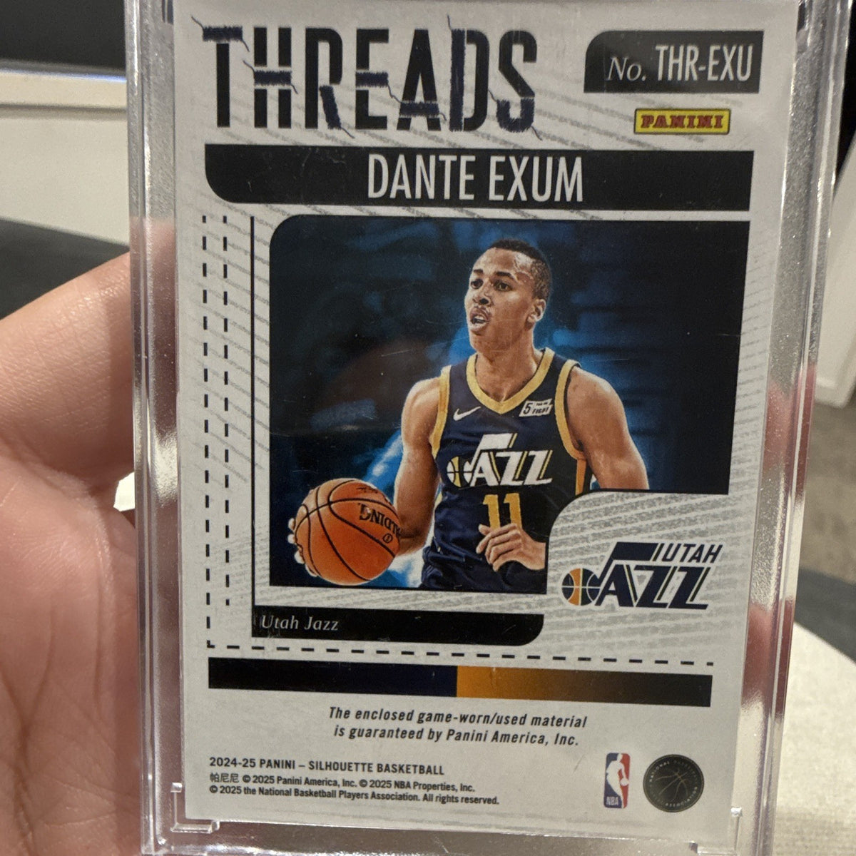 Panini Dante Exum Threads THR-EXU 2024-25 Utah Jazz Memorabilia1