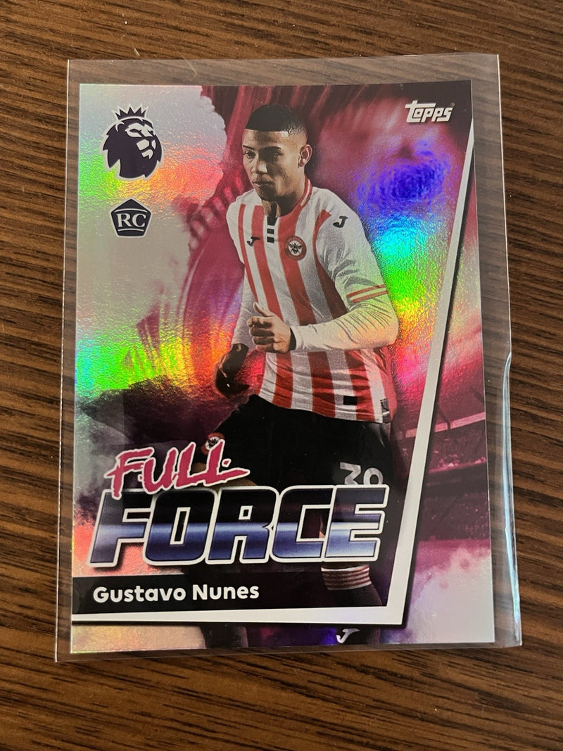 Topps Premier League Full Force Rookie Insert Gustavo Nunes Brentford 71 25/260