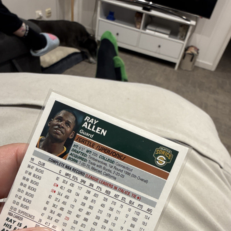 Topps 2003 04 Ray Allen Seattle SuperSonics #48 Base Set NBA Trading Card2