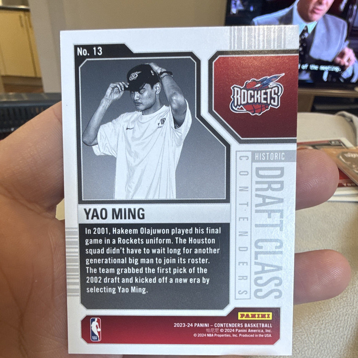 Panini Yao Ming Historic Draft Class 2023 24 Contenders No.13 Rockets1