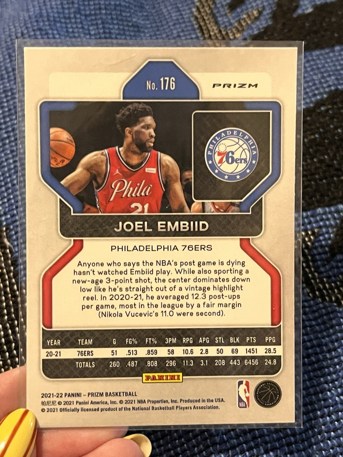 Panini Prizm 2021 22 Joel Embiid Base Set Philadelphia 76ers #1762