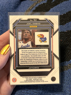Panini 2023 Prizm Draft Picks Joel Embiid Base Kansas Jayhawks No. 52 NCAA2