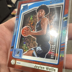 Panini Donruss Rated Rookie Jaylen Wells Red /125 #245 Memphis Grizzlies1