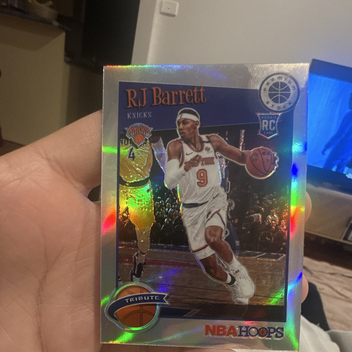 Panini 2019 20 NBA Hoops Premium Stock Tribute RJ Barrett Rookie #298 Knicks0