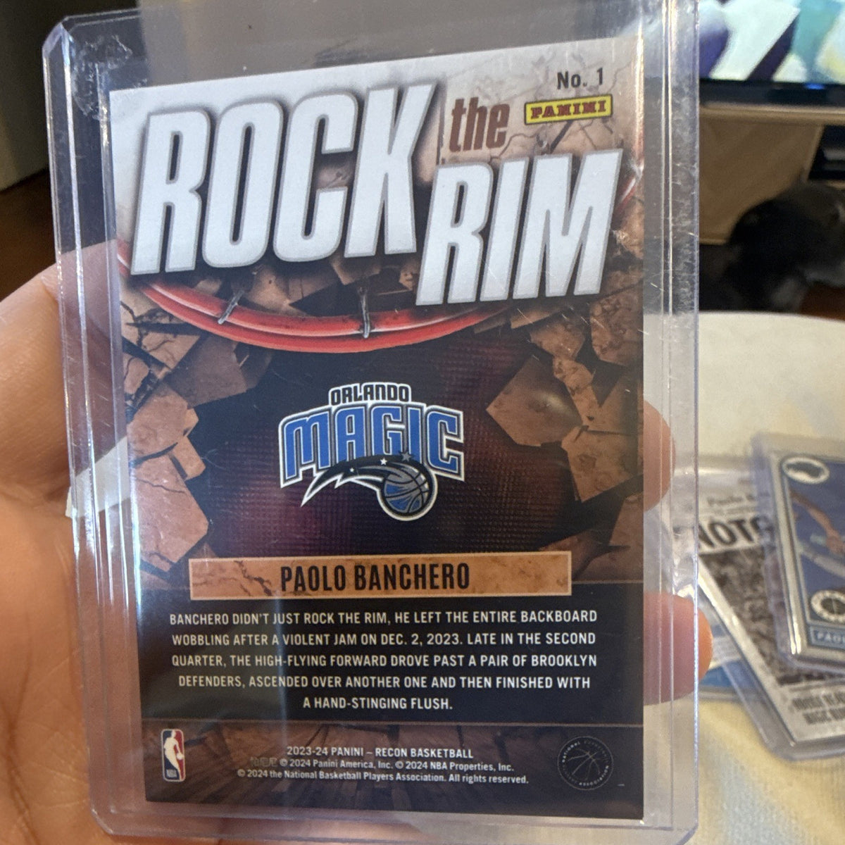 Panini Recon 2023 24 Paolo Banchero Orlando Magic Rock the Rim No. 11