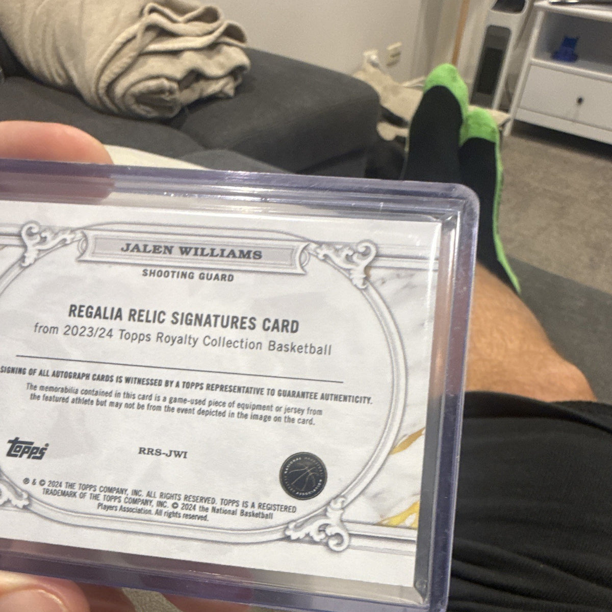 Topps Jalen Williams Royalty Regalia Relic Signatures Auto GU 2/5 RRS JWI6