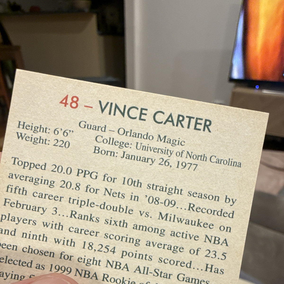 Topps Bowman Vince Carter 2009 #48 Basketball Trading Card New Jersey Nets2