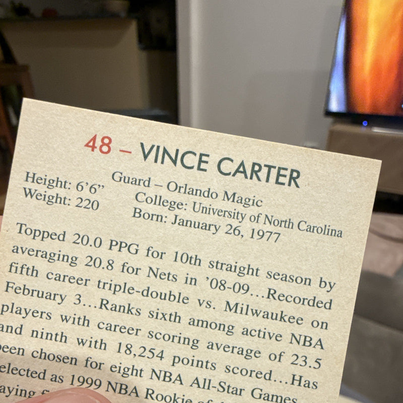 Topps Bowman Vince Carter 2009 #48 Basketball Trading Card New Jersey Nets2