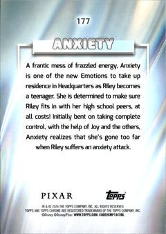 Anxiety Base Topps Chrome Disney   X Fractor 177 NM1