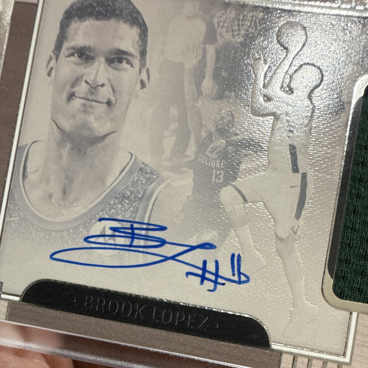 Panini One and One Brook Lopez Auto Patch JA-BLZ 32/99 Milwaukee Bucks2