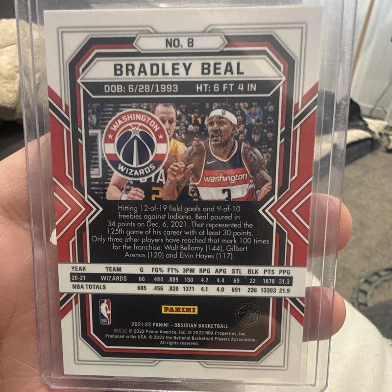 Panini Obsidian 2021 22 Bradley Beal Insert Washington Wizards No. 81