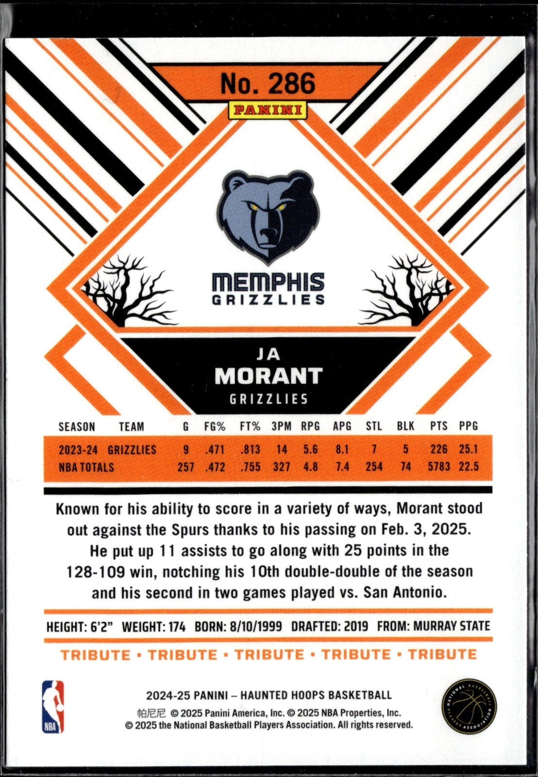 Ja Morant Base Hoops Haunted Hoops 286 NM1