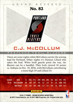 C.J. McCollum Base Panini Grand Reserve 82 NM1